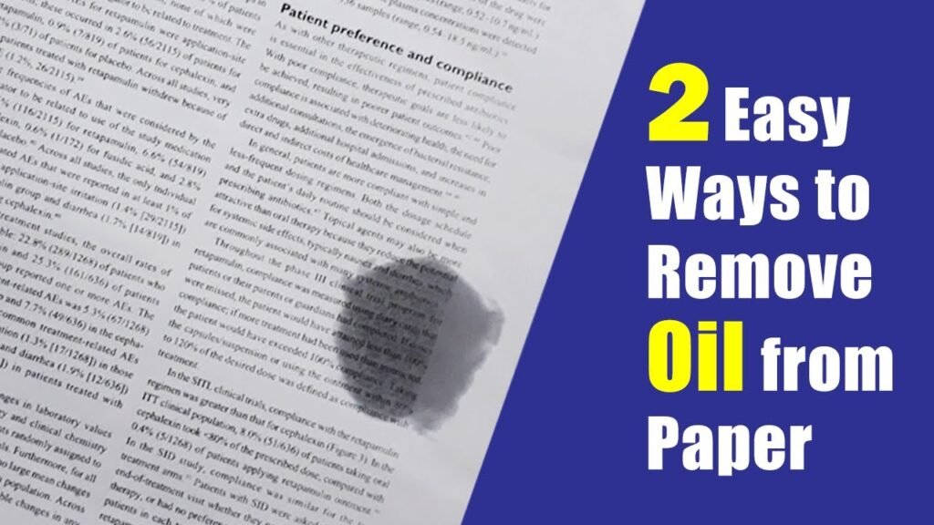 Cómo quitar las manchas de aceite en papel